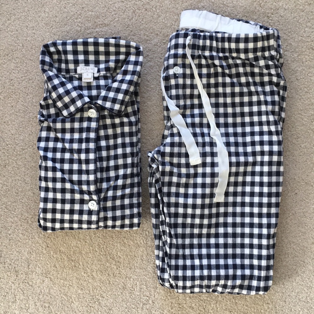 NWOT J Crew Gingham Pajama Set